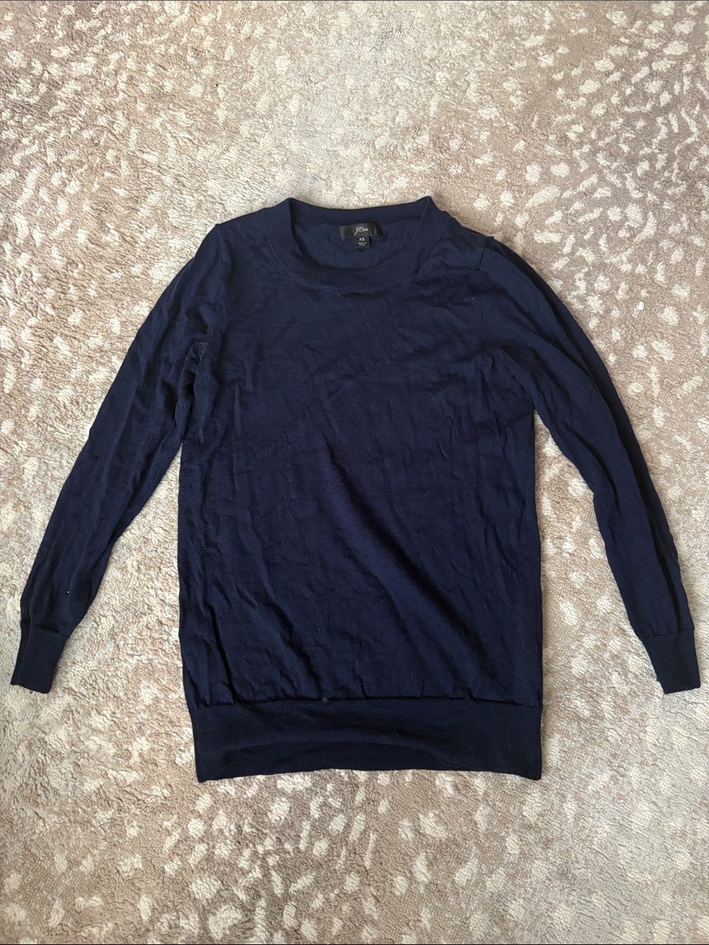 100% Merino Wool Navy J Crew Sweater Size XS